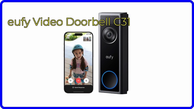 eufy Security Video Doorbell C31 mounted beside a front door