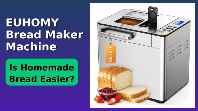 EUHOMY BM-02 bread maker with viewing window and digital control panel