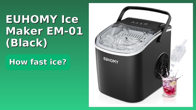 Black EUHOMY portable countertop ice maker with a handle
