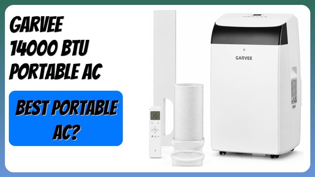 Garvee 14000 BTU portable air conditioner with black top cover on casters