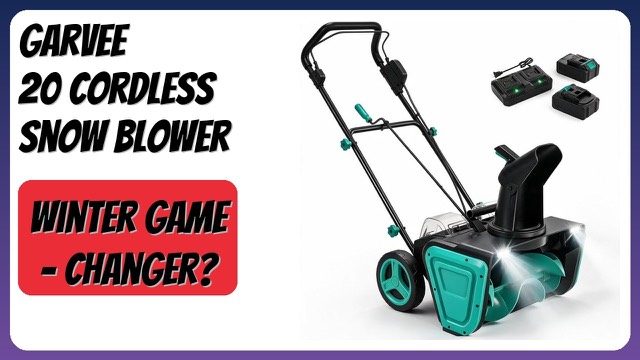 Garvee 20-inch cordless snow blower with dual LED headlights