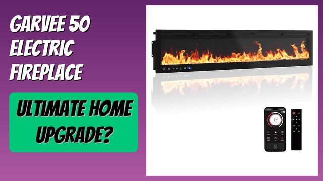 Garvee 50-inch black electric fireplace with flame display
