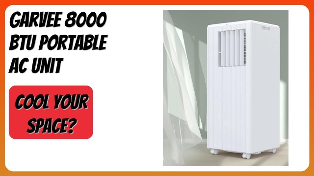 Garvee 8000 BTU portable air conditioner on casters