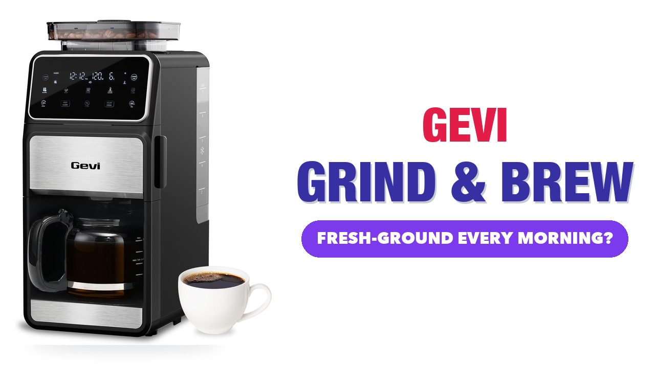 Gevi 10-Cup Grind & Brew Coffee Maker with built-in burr grinder