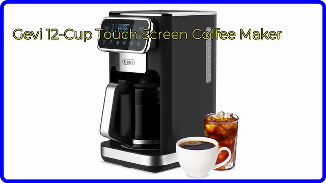 Gevi 12-cup drip coffee maker with touch screen in black