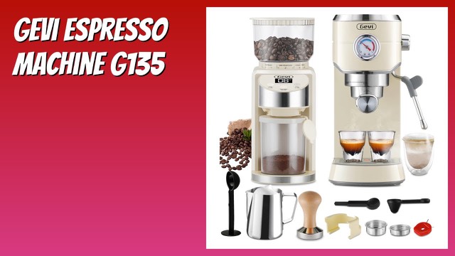 Gevi semi-automatic espresso machine with grinder and steam wand