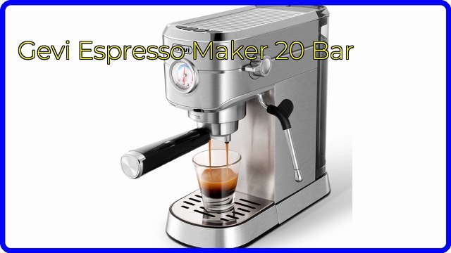 Gevi stainless steel 20-bar espresso maker with pressure gauge and steam wand