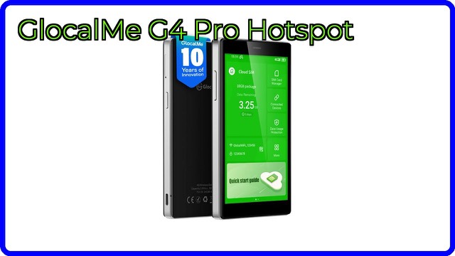 GlocalMe G4 Pro portable 4G hotspot with touchscreen in black