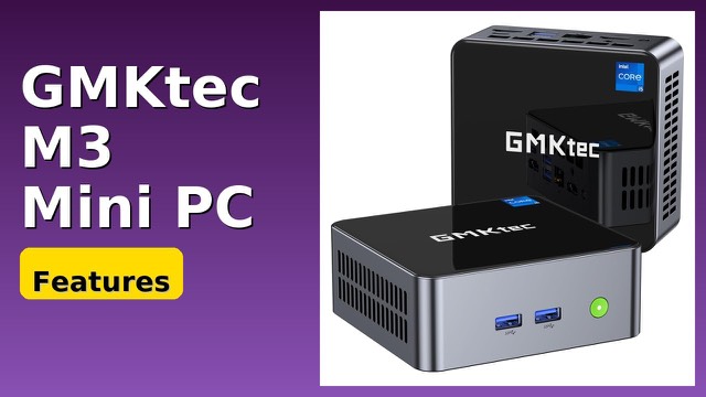 GMKtec M3 mini PC in black with its ports visible