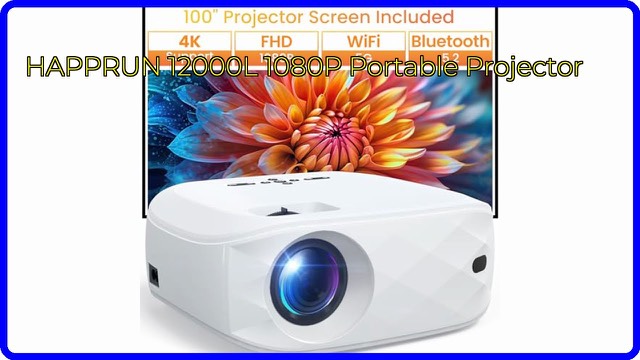 HAPPRUN F5 portable projector with a 100-inch screen