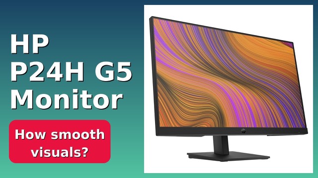 HP P24h G5 23.8-inch Full HD monitor in black on a desk stand