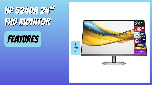 HP Series 5 524da 24-inch monitor in metal grey