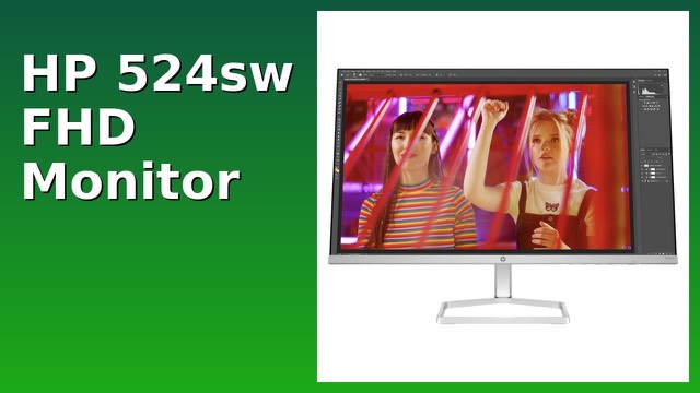 HP Series 5 524sw 24-inch monitor with thin bezels on a desk