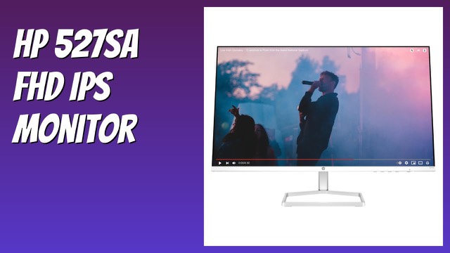 HP Series 5 527sa 27-inch monitor with thin bezels on a desk