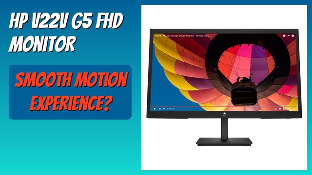 HP V22v G5 21.45-inch FHD monitor in black on a desk