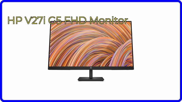 HP V27i G5 27-inch monitor in black on a desk
