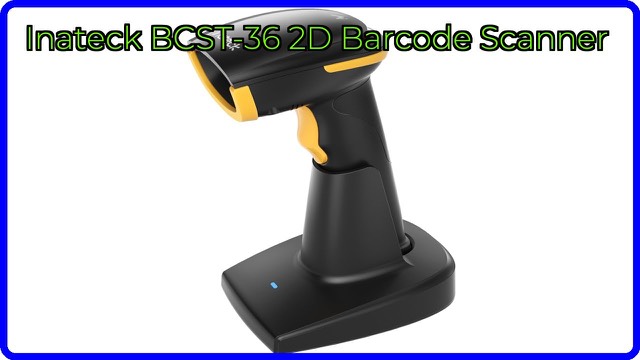 Inateck BCST-36 handheld barcode scanner on its charging base