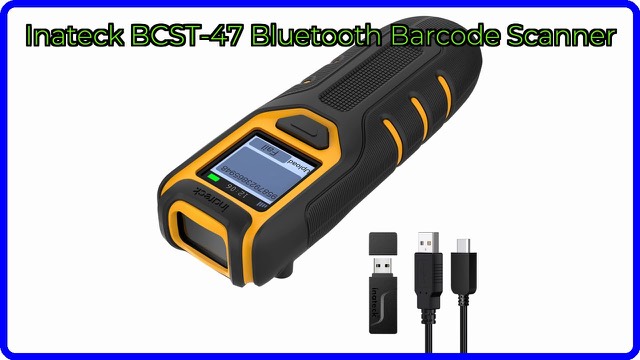 Inateck BCST-47 handheld wireless barcode scanner with a small colour display