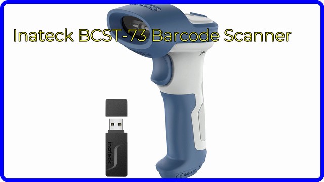 Inateck BCST-73 handheld wireless barcode scanner in blue and white