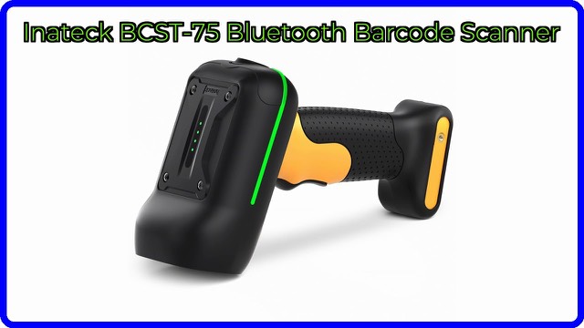 Inateck BCST-75 industrial handheld barcode scanner in black