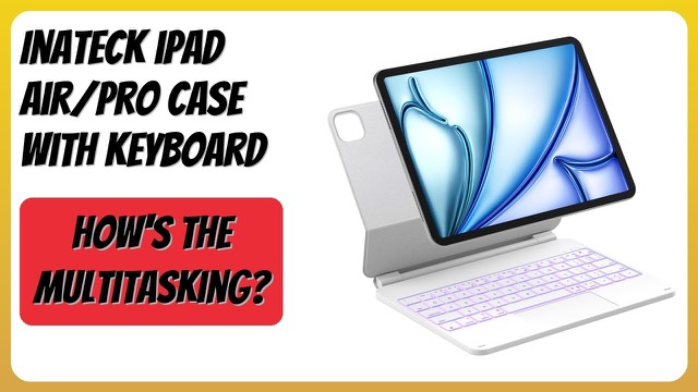 Inateck floating cantilever keyboard case attached to an 11-inch iPad