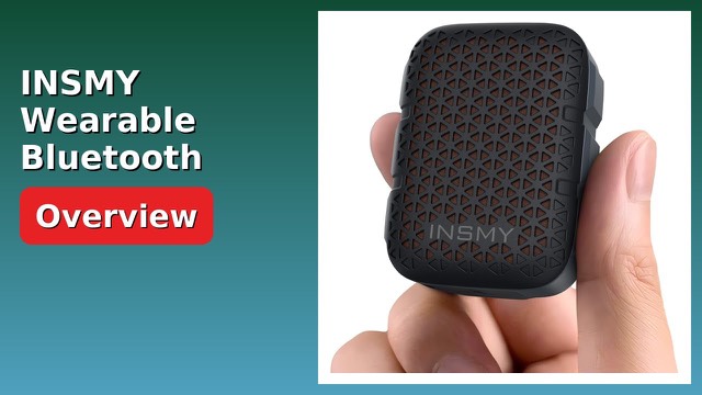 INSMY black clip-on wearable Bluetooth speaker with carabiner clip