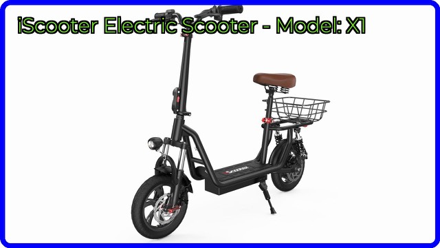 iScooter i12 folding electric scooter with seat and rear basket