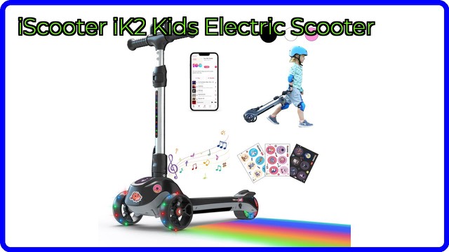 iScooter iK2 black foldable kids electric scooter with lit wheels