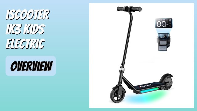 iScooter IK3 black kids electric scooter with coloured ambient lights