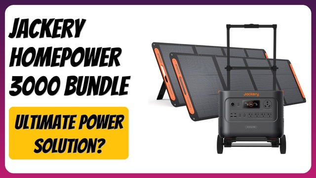 Jackery HomePower 3000 portable power station with hand truck and solar panels