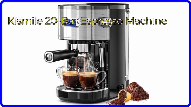 Kismile black 20-bar semi-automatic espresso machine with steam wand