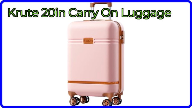 Krute pink 20-inch hard shell carry-on suitcase with spinner wheels