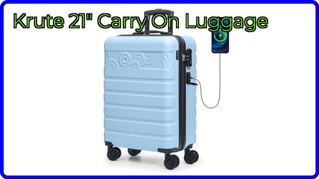 Krute light blue 21-inch hard shell carry-on suitcase
