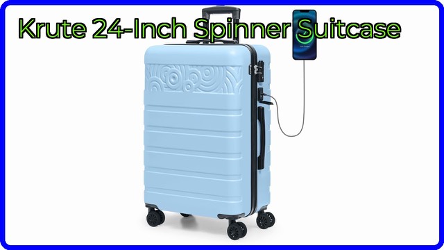 Krute light blue 24-inch hardside suitcase with spinner wheels