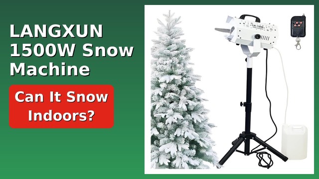LANGXUN 1500W snow machine on a tripod stand with remote