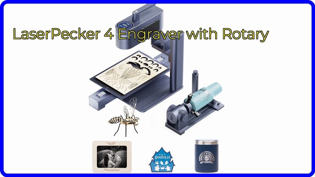 LaserPecker 4 dual laser engraver with rotary and slide extensions