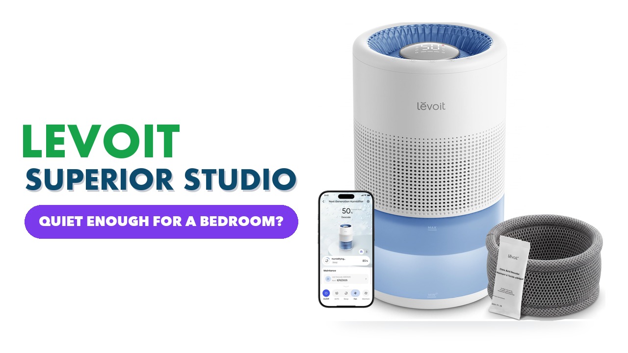 Levoit Superior Studio Smart evaporative humidifier on a white background