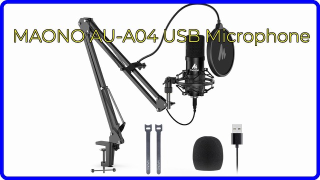 MAONO AU-A04 USB condenser microphone on a boom arm with pop filter