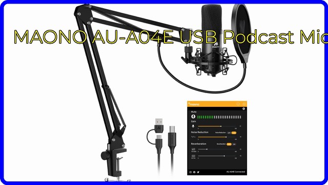 MAONO AU-A04E black USB condenser microphone on a boom arm