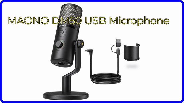 MAONO DM50 USB condenser microphone with metal body and RGB lighting