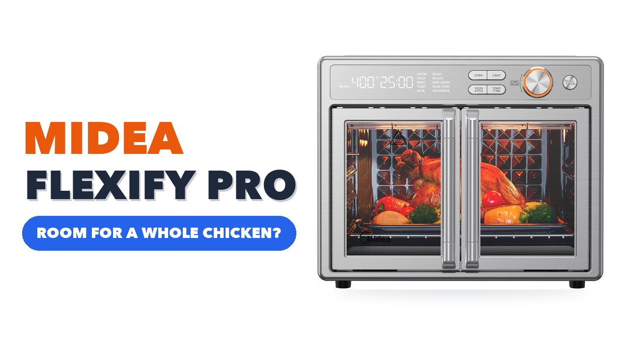 Midea Flexify Pro French door air fryer toaster oven in stainless steel
