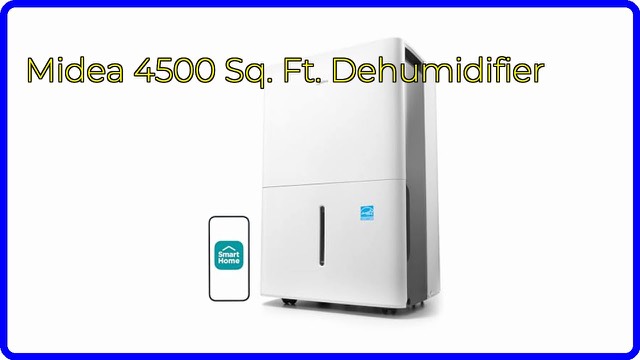 Midea white 50-pint portable dehumidifier on wheels