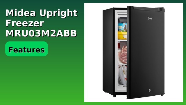 Midea black compact upright freezer