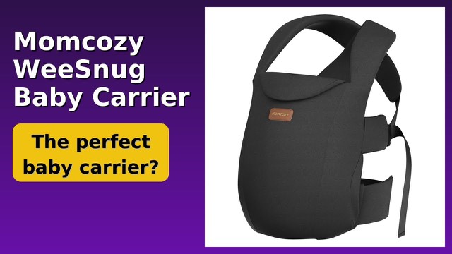 Momcozy WeeSnug black baby carrier with cross-back straps and padded waistband
