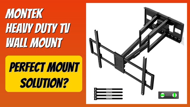 monTEK heavy duty long arm TV wall mount extended from a wall