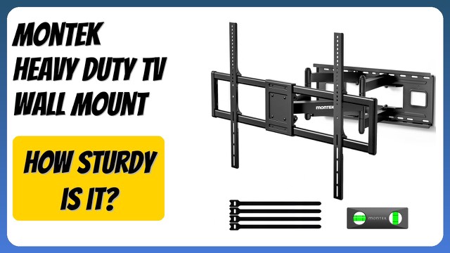 monTEK heavy-duty dual-arm full motion TV wall mount in black