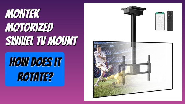 monTEK motorized ceiling TV mount lowering a television from the ceiling