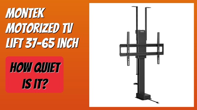 monTEK motorized TV lift column with a flat-screen TV raised