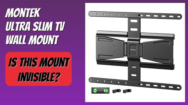 monTEK ultra slim articulating TV wall mount folded close to the wall