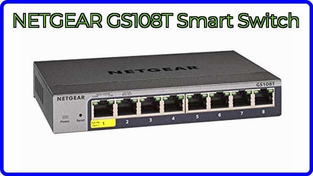 NETGEAR GS108T 8-port Gigabit smart managed switch in black